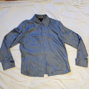 Ann Taylor Elegant Blue Dress Shirt